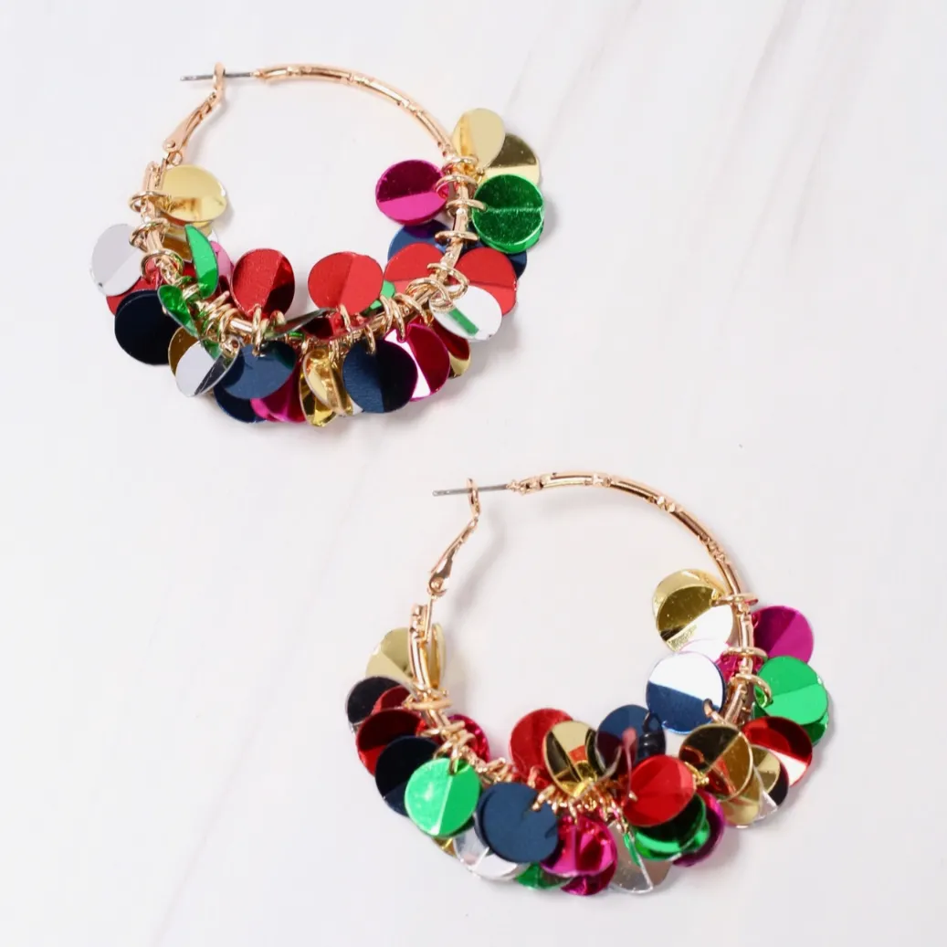 Sawyer Sequined Hoop Earring