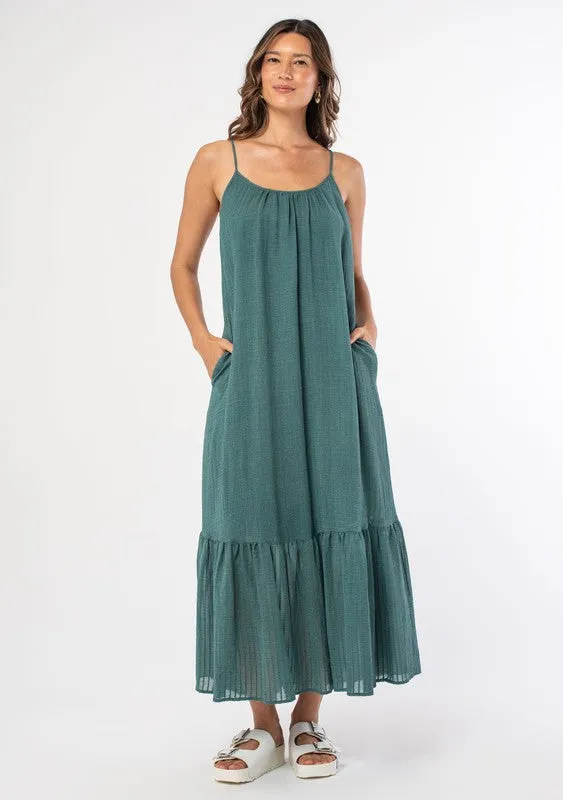 SCOOP NECK TIE BACK MAXI DRESS