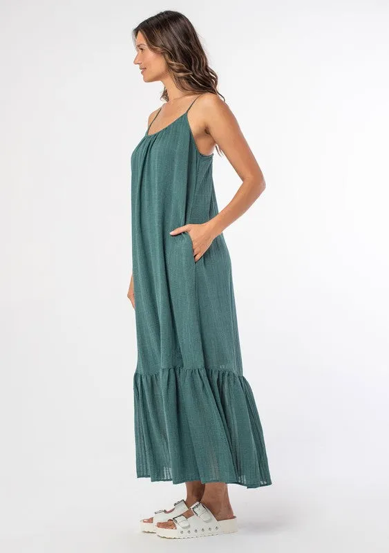 SCOOP NECK TIE BACK MAXI DRESS