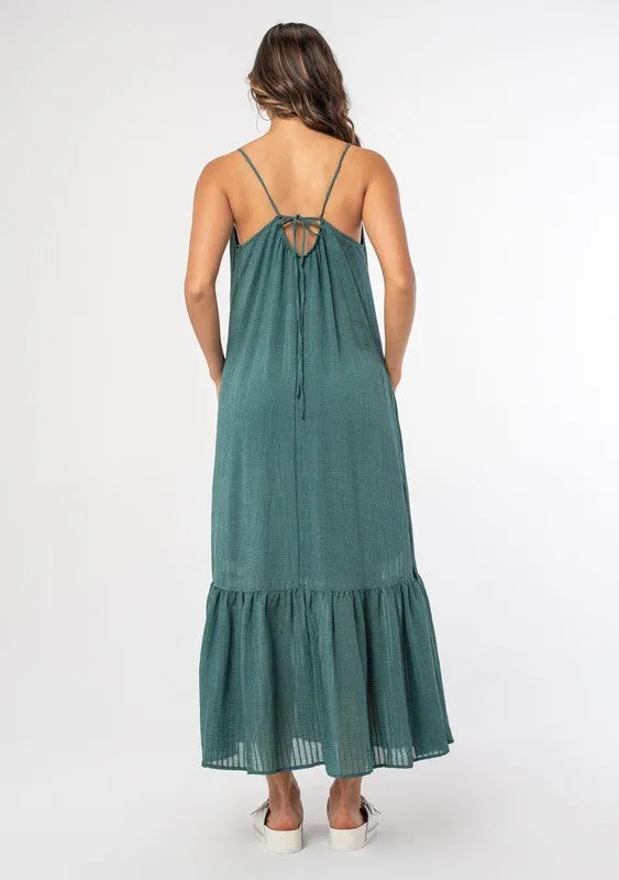 SCOOP NECK TIE BACK MAXI DRESS