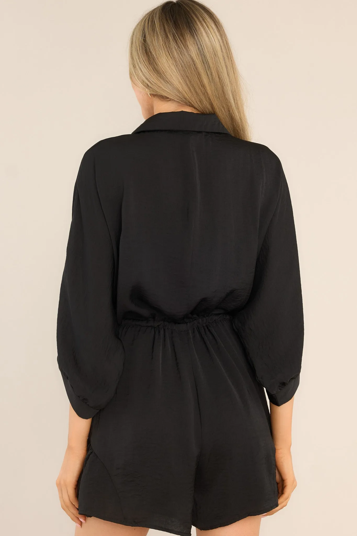 Serendipity Black Button Front Romper