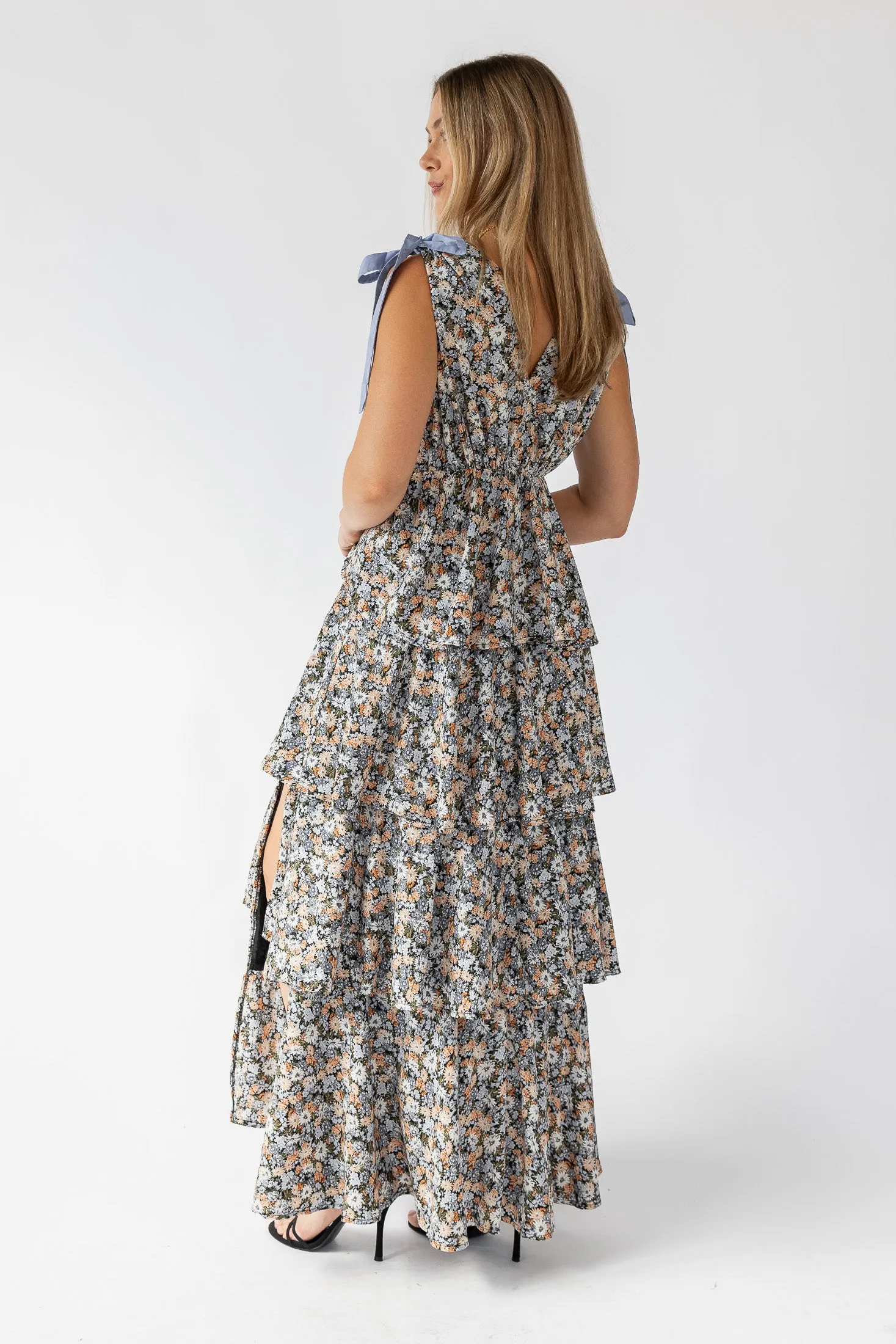 Shaina Black Floral Maxi Dress