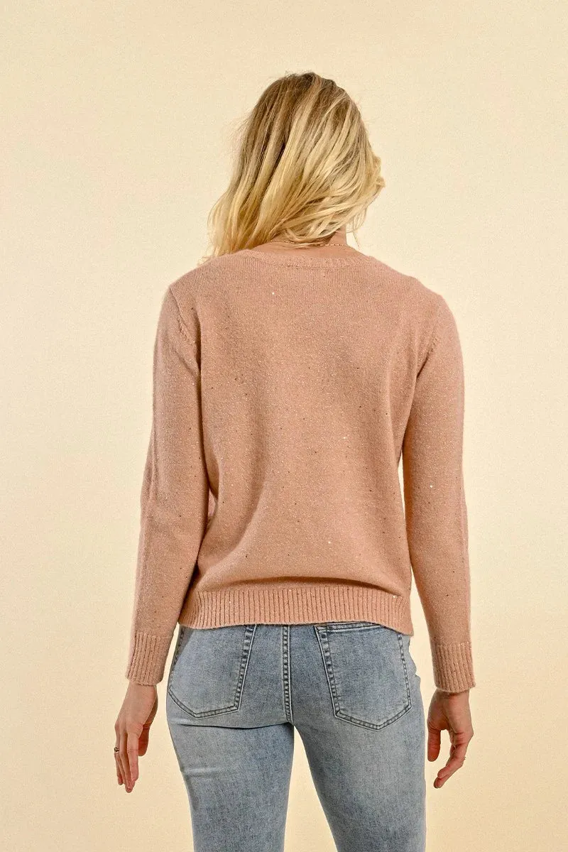 Shimmering Mesh Sweater - Pink