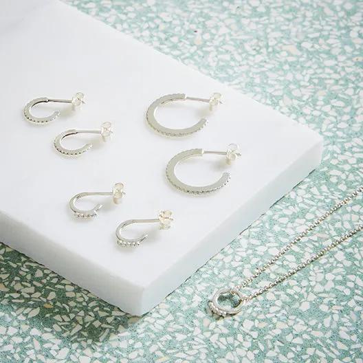 Silver Solar Hoops