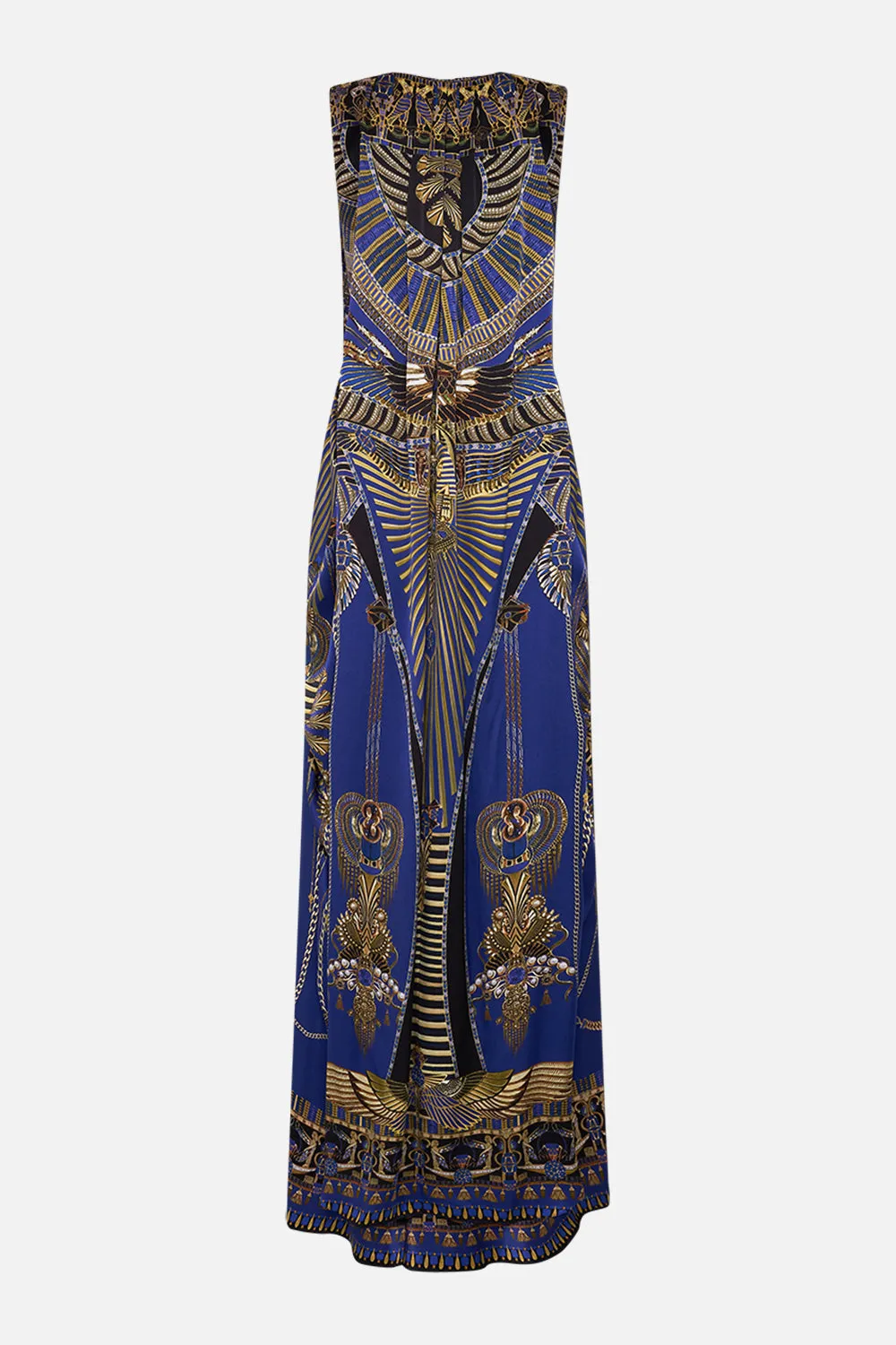 SLEEVELESS DRAPED T BACK LONG DRESS MY FAIR PHARAOH