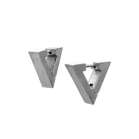 Small Stainless Steel Huggie Earrings - "Flat Triangle"