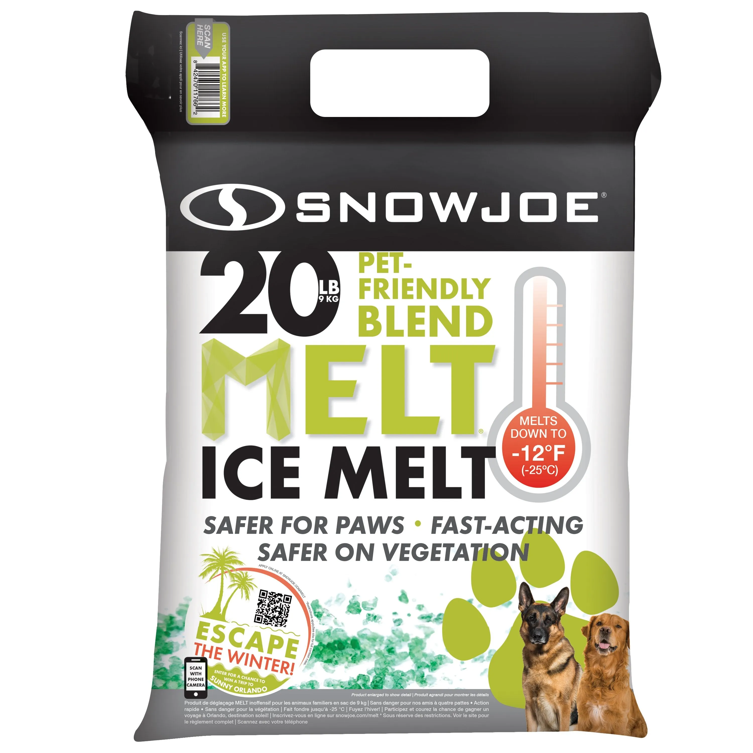 Snow Joe MELT20PET Pet Friendly Premium Ice Melt | 20-LBS | Safe for Paws