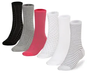 Socksmile Women's Fashion Crew Socks 6 Pair Pack.