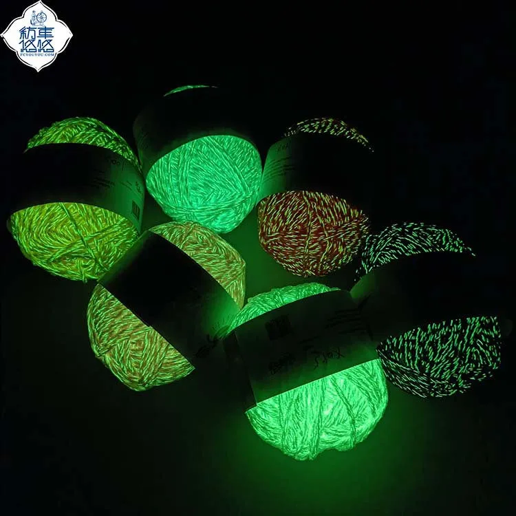 Soft Chenille glow in the dark fluorescent crochet yarn for crafts