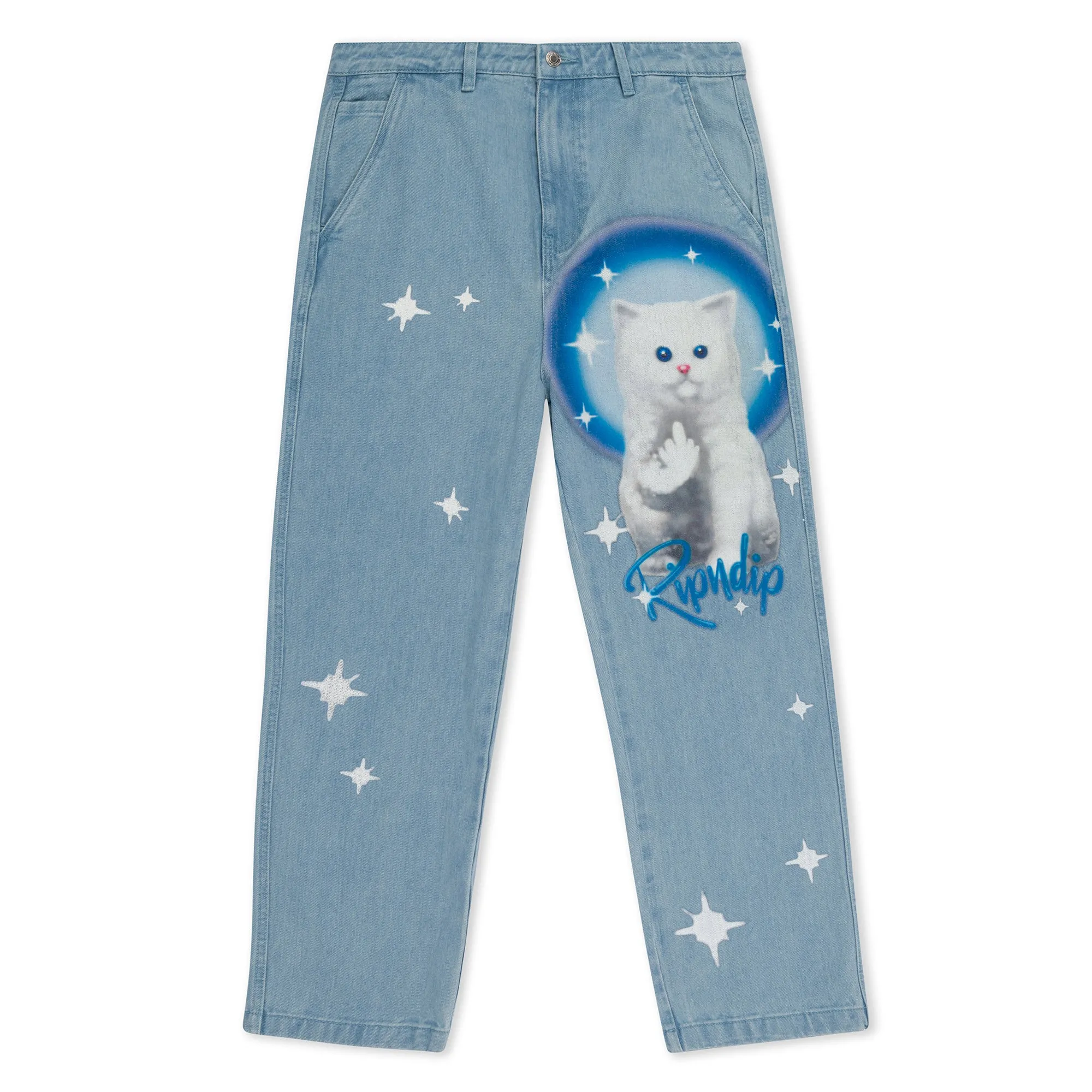 Sprinkles Wide Leg Denim Pants (Medium Wash)