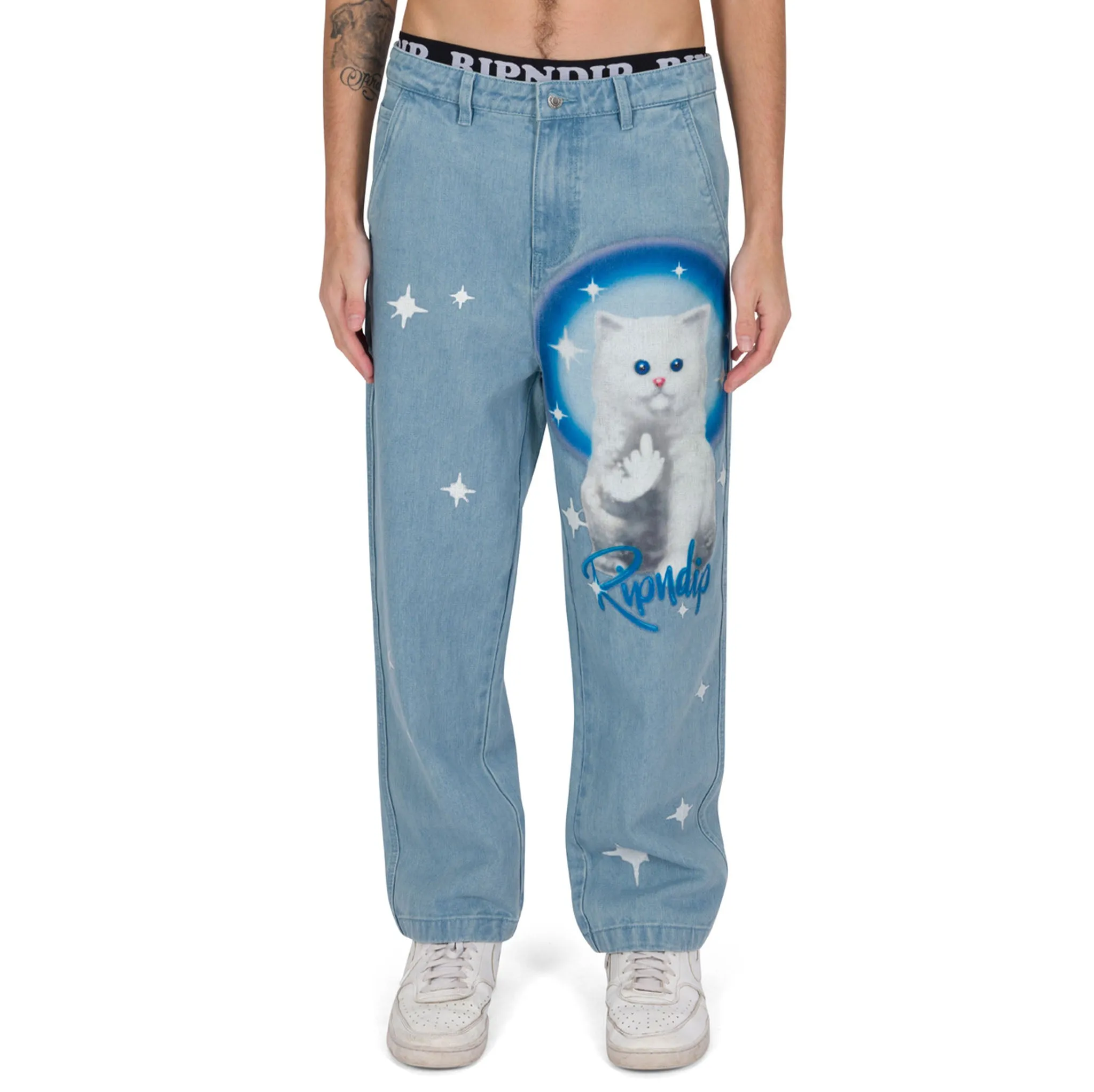 Sprinkles Wide Leg Denim Pants (Medium Wash)