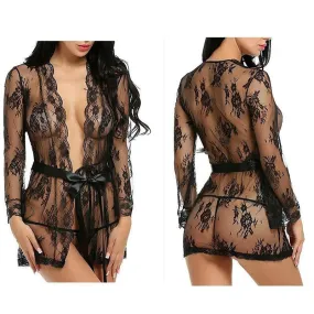 Summer Sexy Women's Babydoll Sheer Lace Nightdress