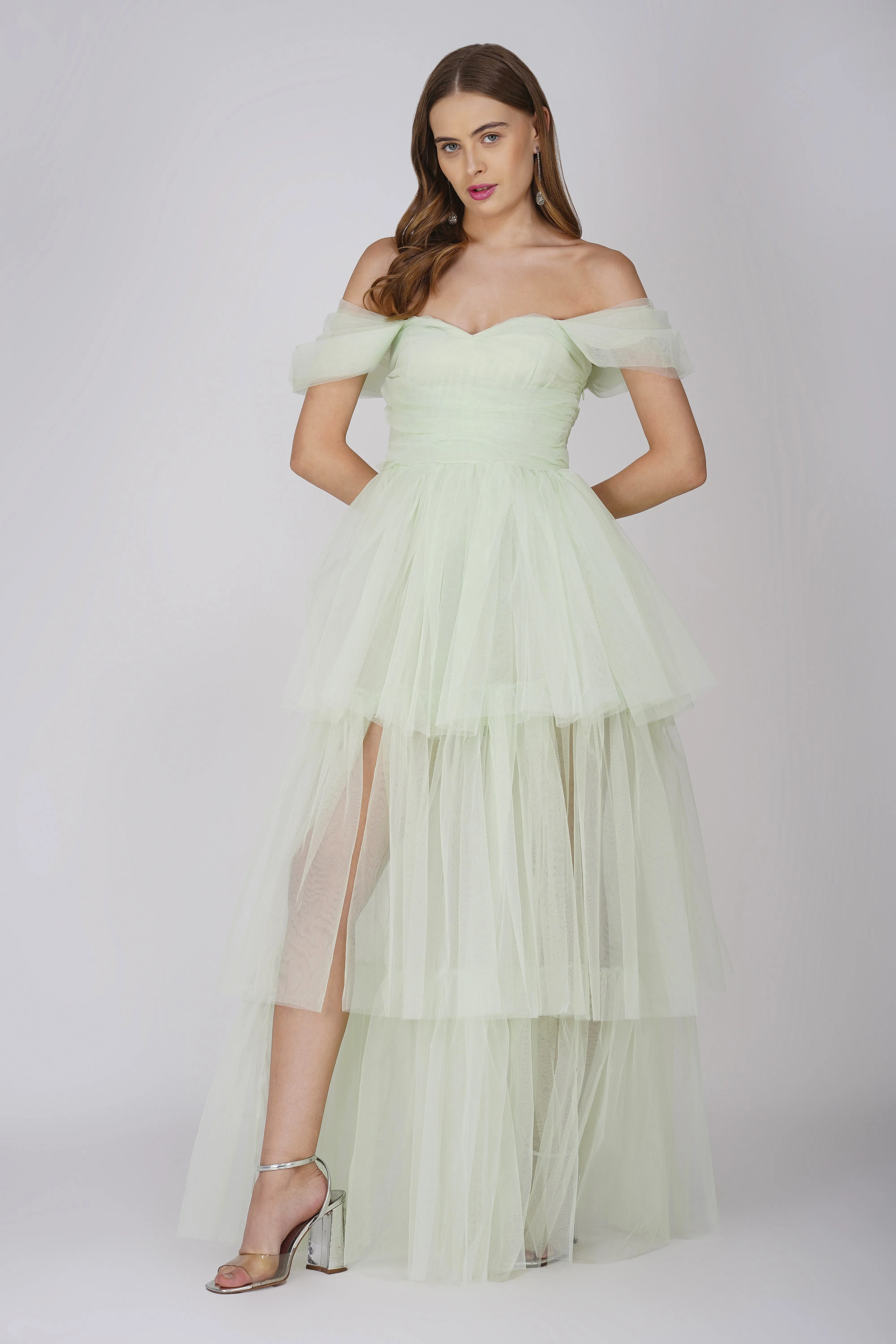 Sydney Tulle Maxi Dress in Sage