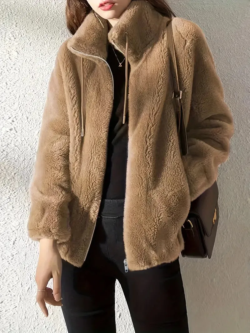 TastyHottie - Casual Zip Up Long Sleeve Warm Coat