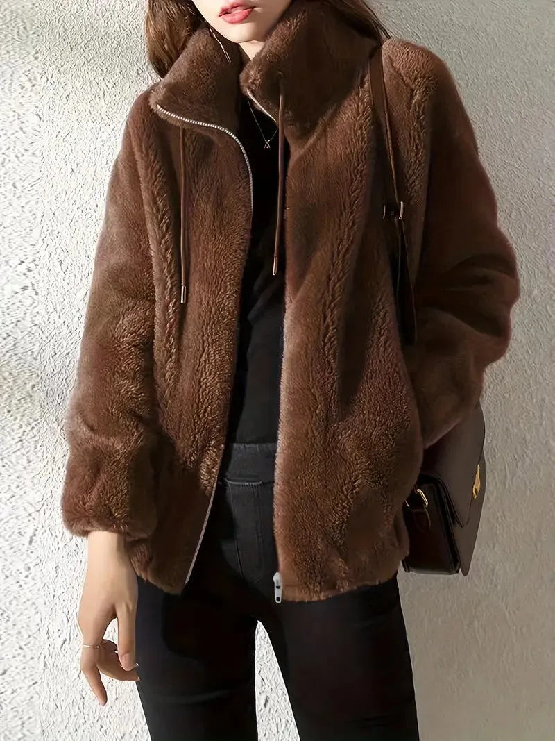 TastyHottie - Casual Zip Up Long Sleeve Warm Coat