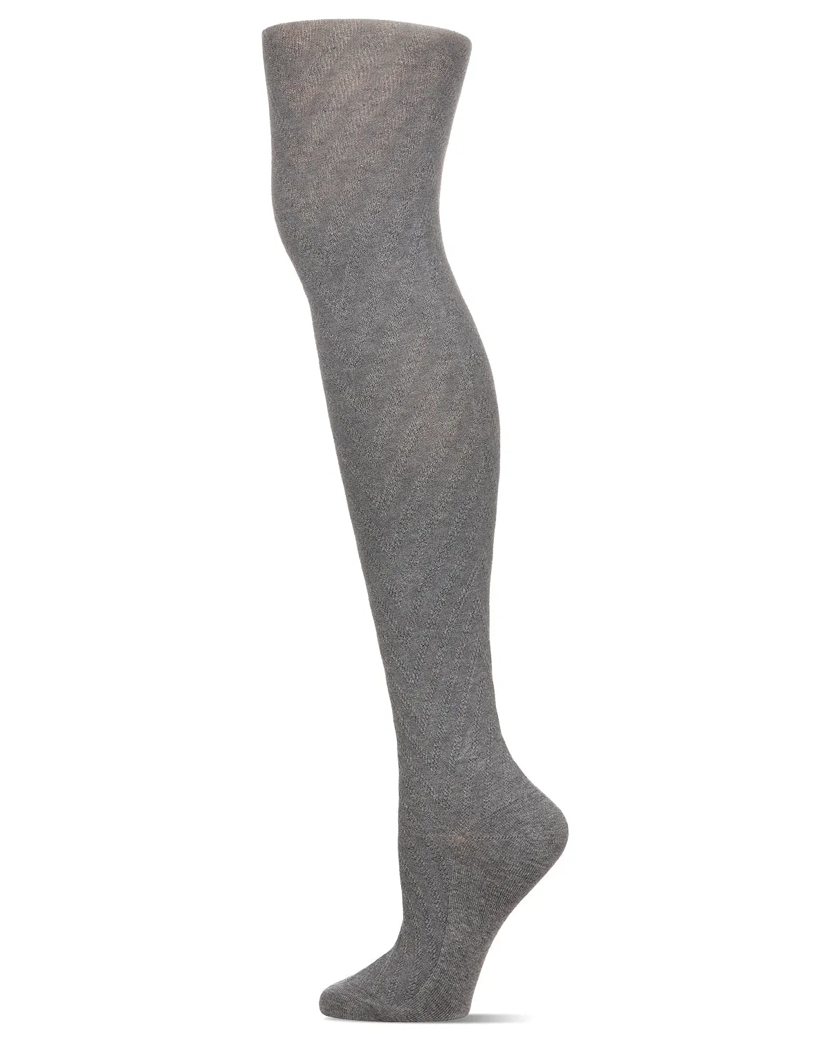 Textured Chevron Cotton Blend Sweater Tights