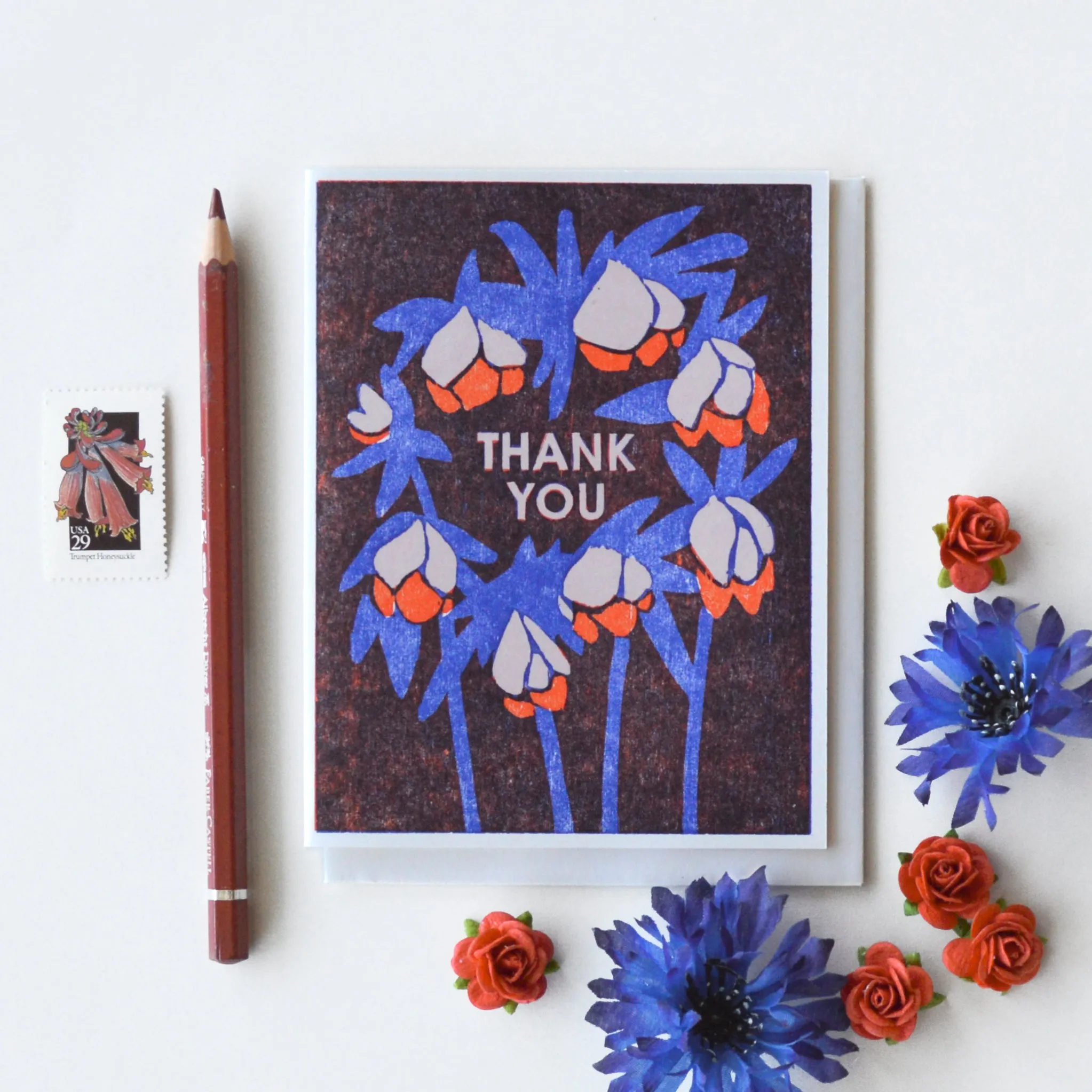 Thank You (Winter Roses) Letterpress Card