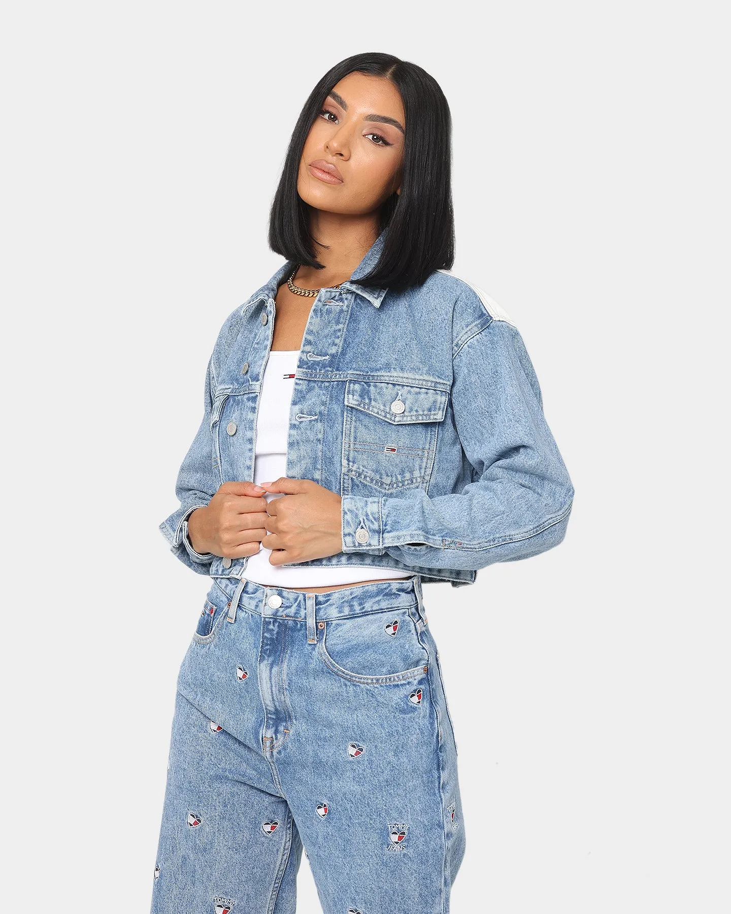 Tommy Jeans Women's Cropped Trucker Jacket Denim