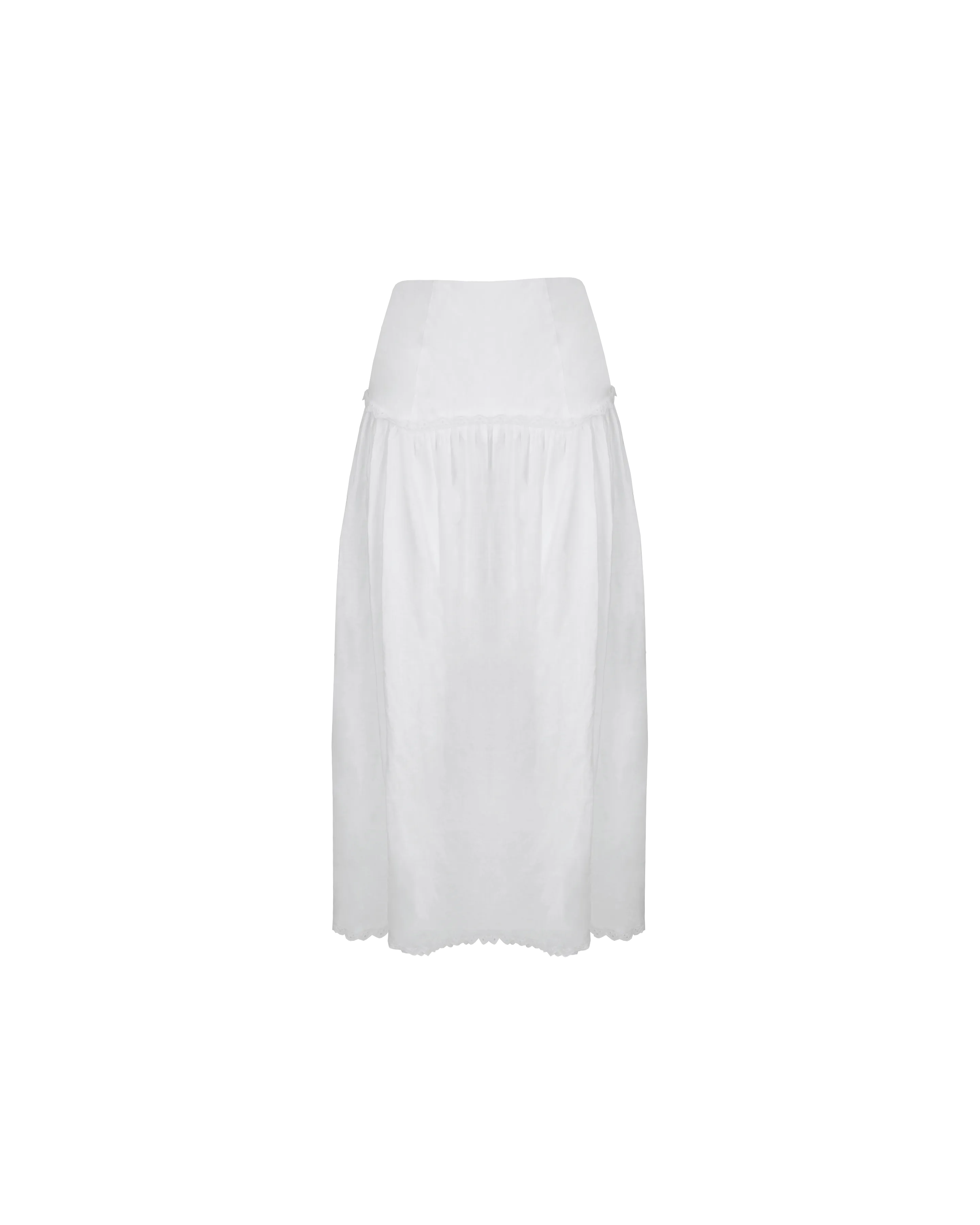 TRULLI SKIRT WHITE LINEN