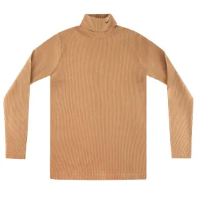 Uniform Ribbed Camel Turtleneck