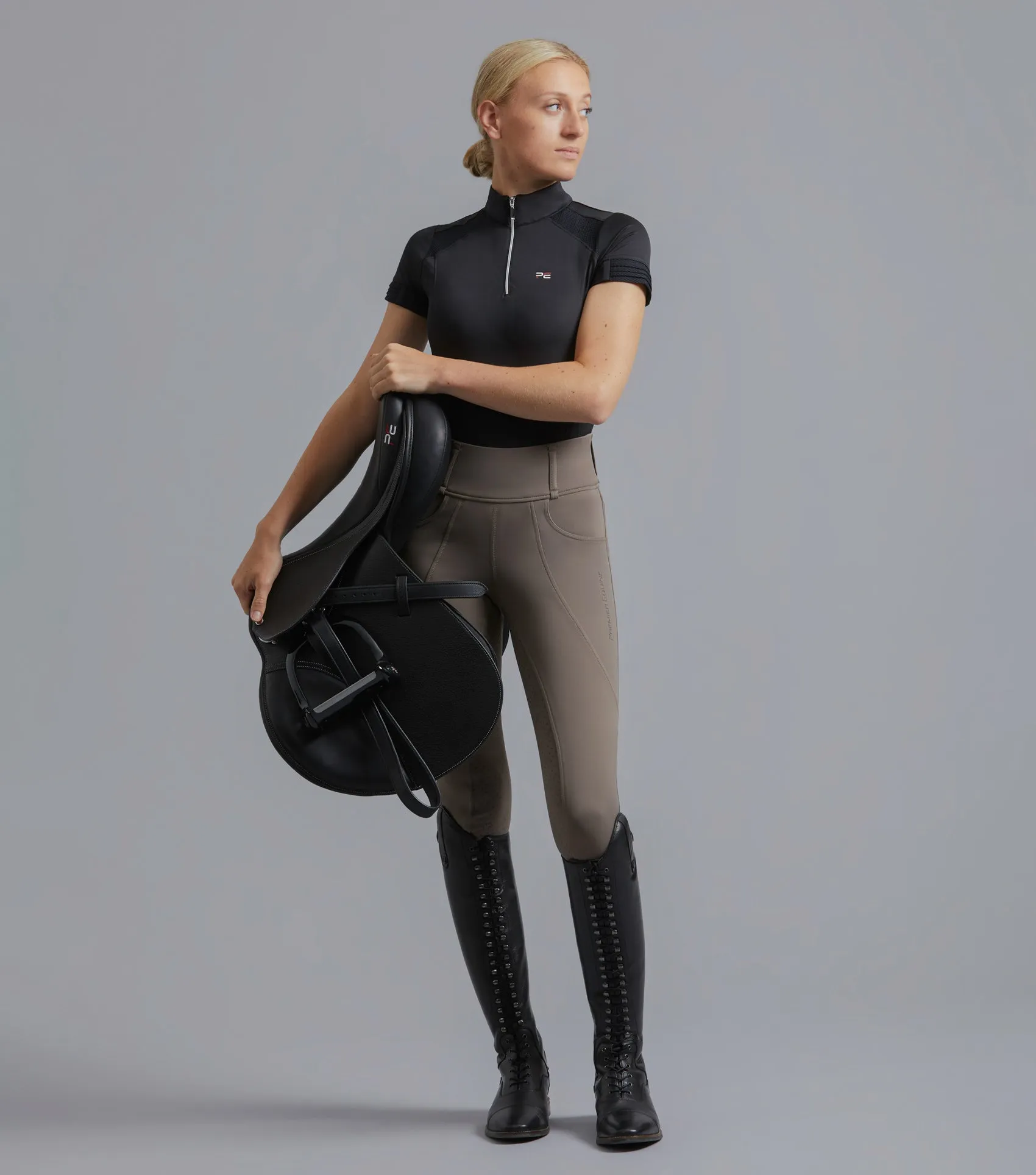 Ventus Ladies Full Seat Gel Riding Tights Taupe