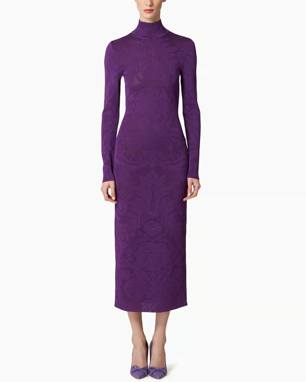 Verbena Lace Turtleneck Midi Dress