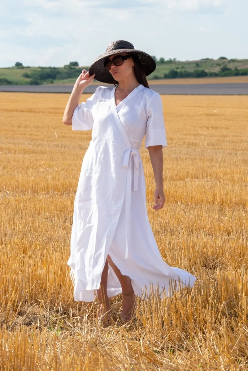 VERONA Summer Linen Wrap Dress