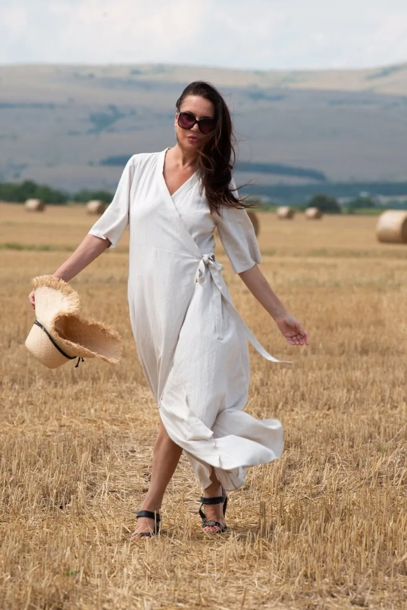 VERONA Summer Linen Wrap Dress