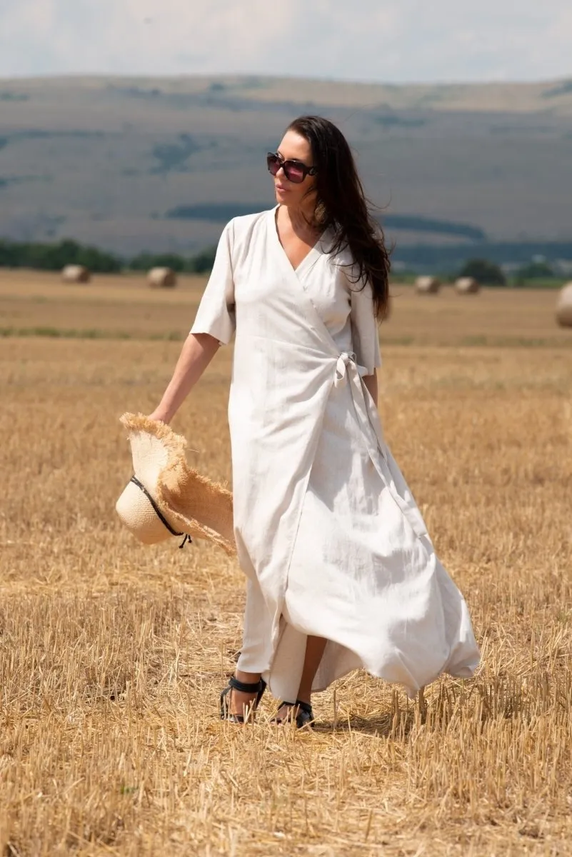 VERONA Summer Linen Wrap Dress