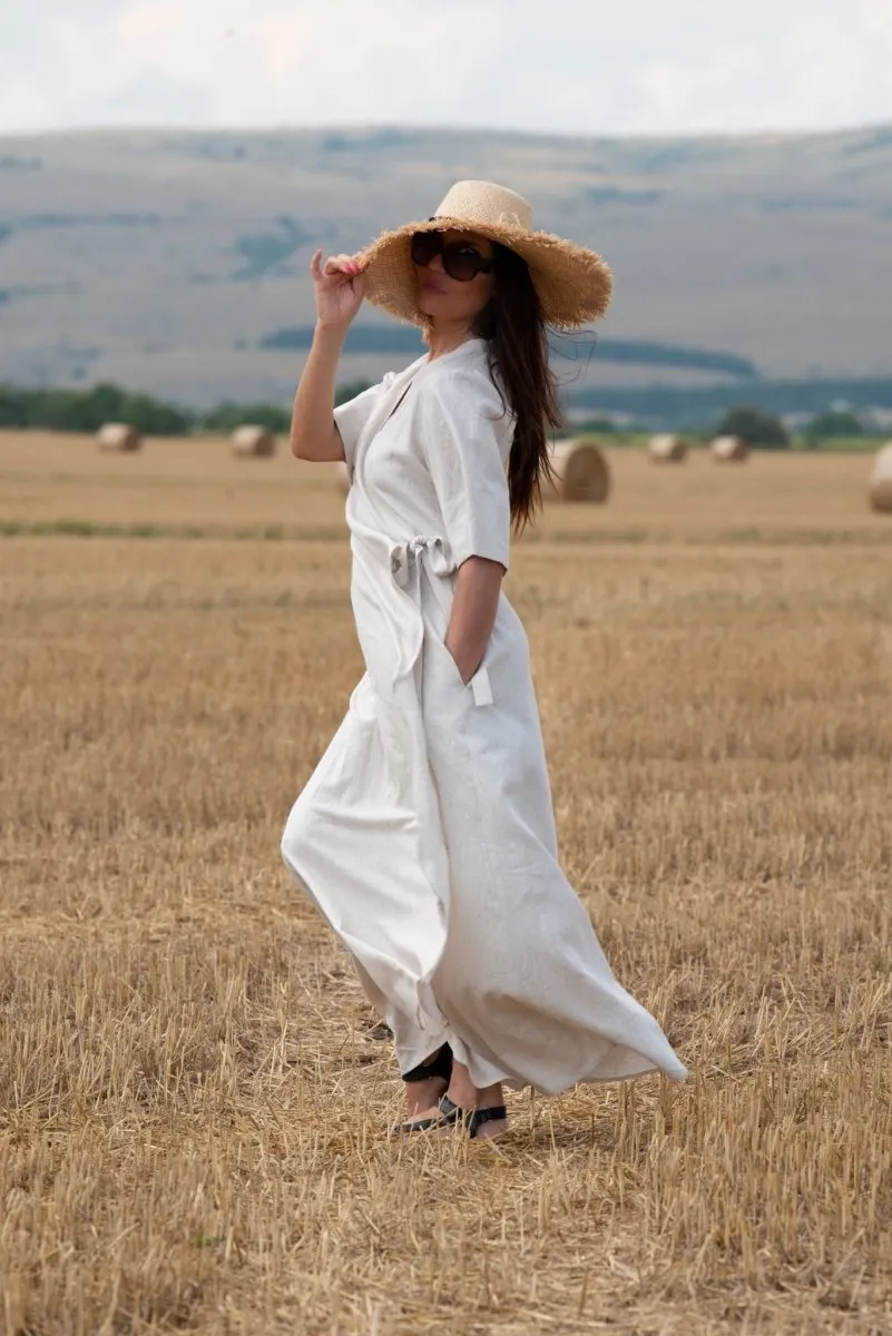 VERONA Summer Linen Wrap Dress