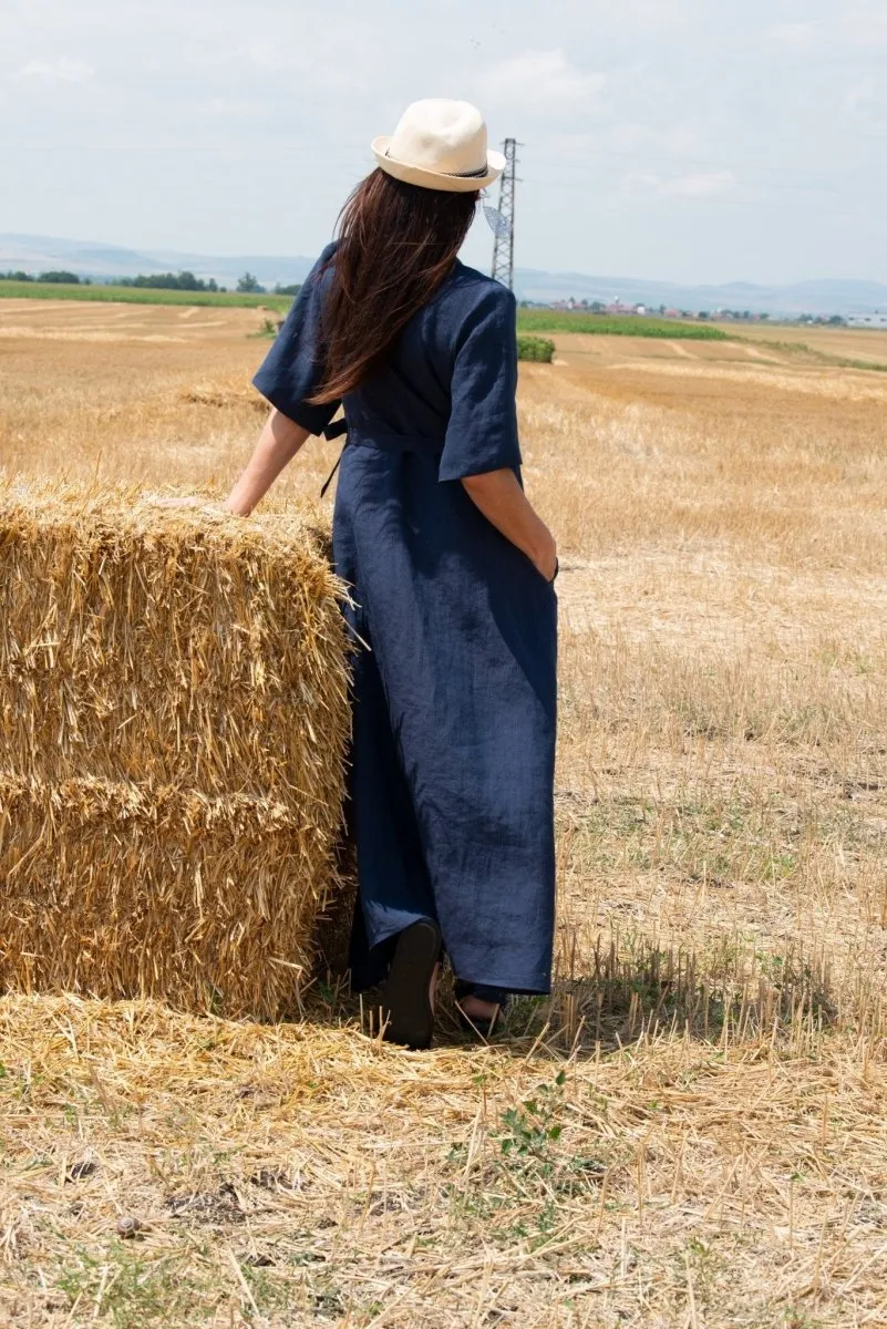 VERONA Summer Linen Wrap Dress