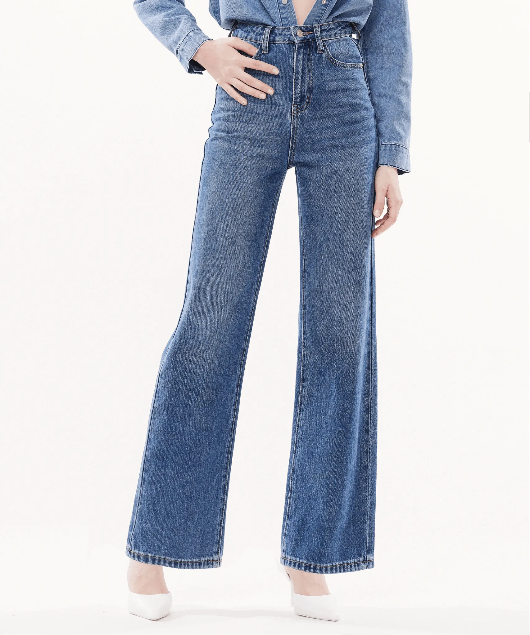 Vintage Denim Flared Pants