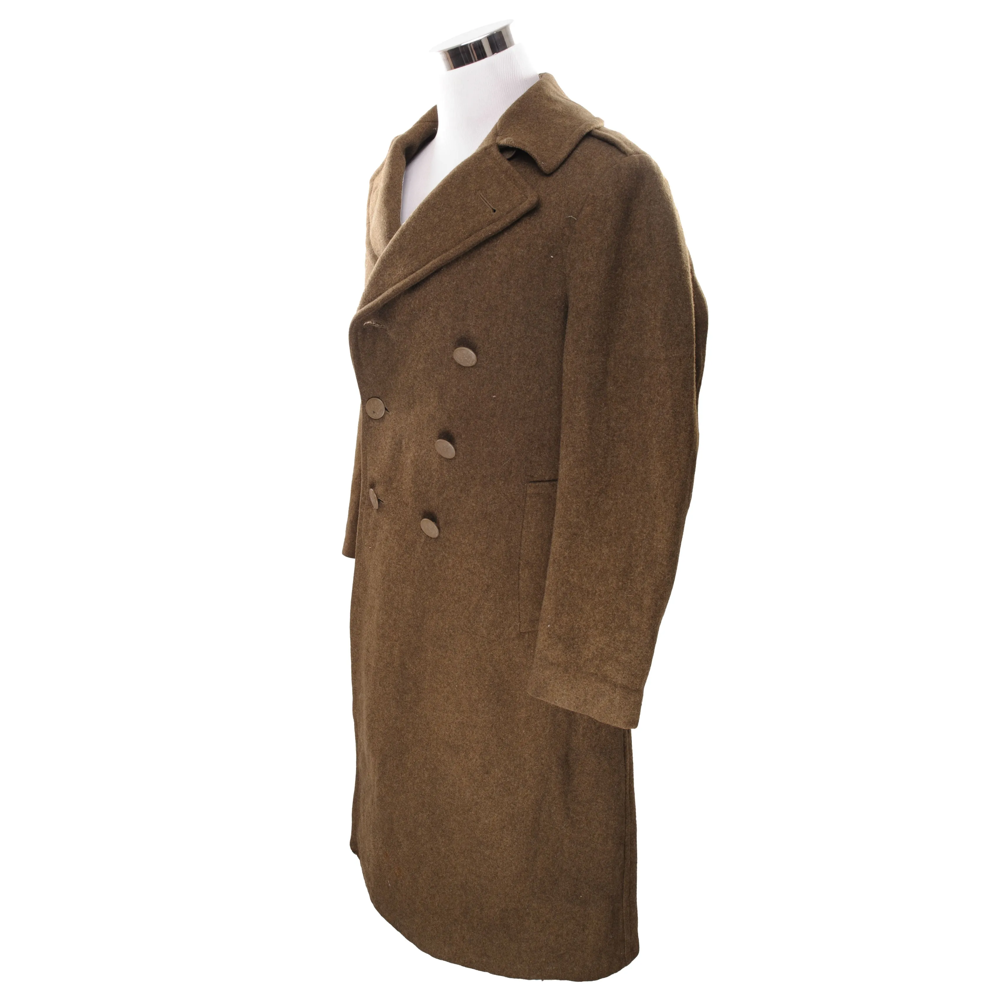 VINTAGE US ARMY M-1939 OVERCOAT WOOL COAT 1942 WW2 SIZE 36L