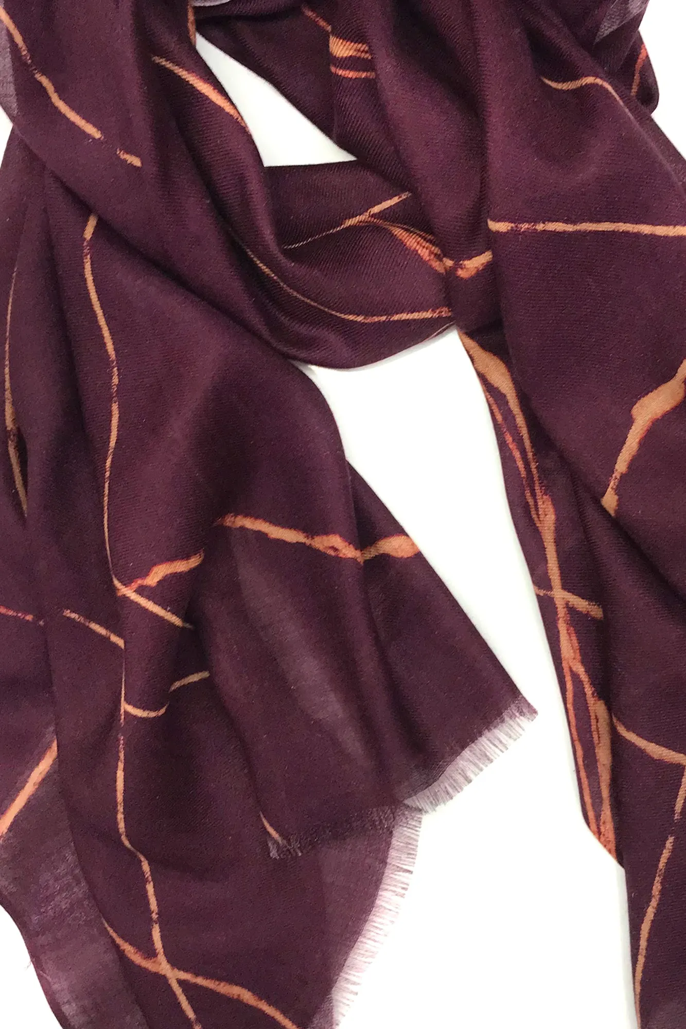 Wine Abstract Cashmere Scarf