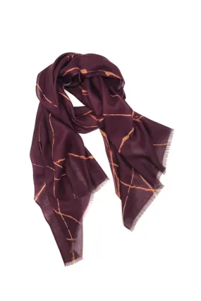 Wine Abstract Cashmere Scarf