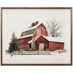 Winter Barn With Shed