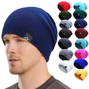 Winter Cap Coral Fleece Hat Beanies Men's Caps Warm Breathable Wool Knitted Hat For Women Solid Color Autumn Winter Hat