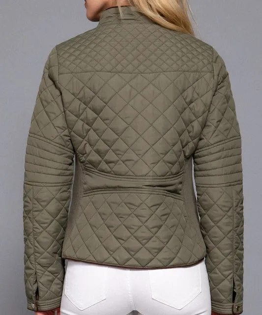 Winter Wonderland Quilted Jacket in Olive