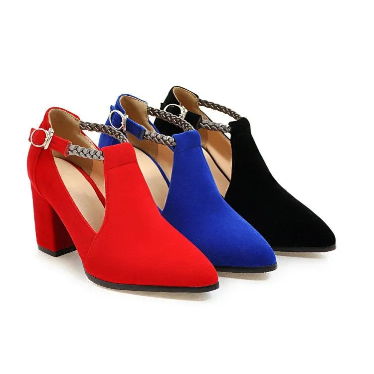 Women wedding pointed toe hollow faux suede pointed toe ankle boots