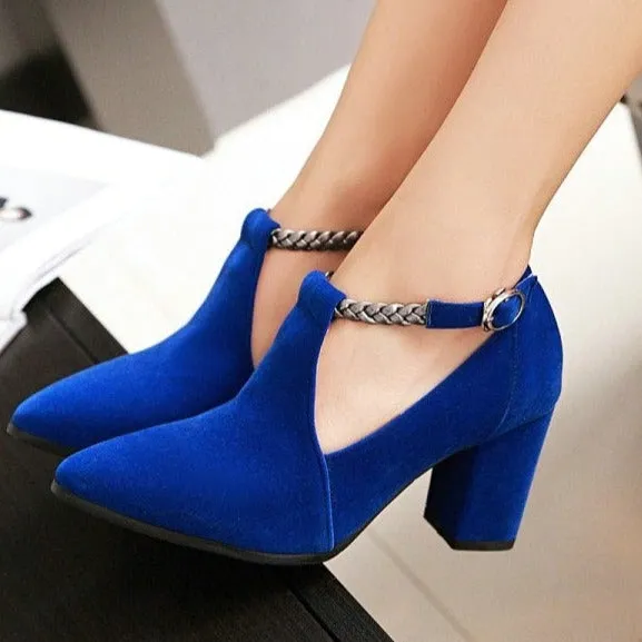 Women wedding pointed toe hollow faux suede pointed toe ankle boots