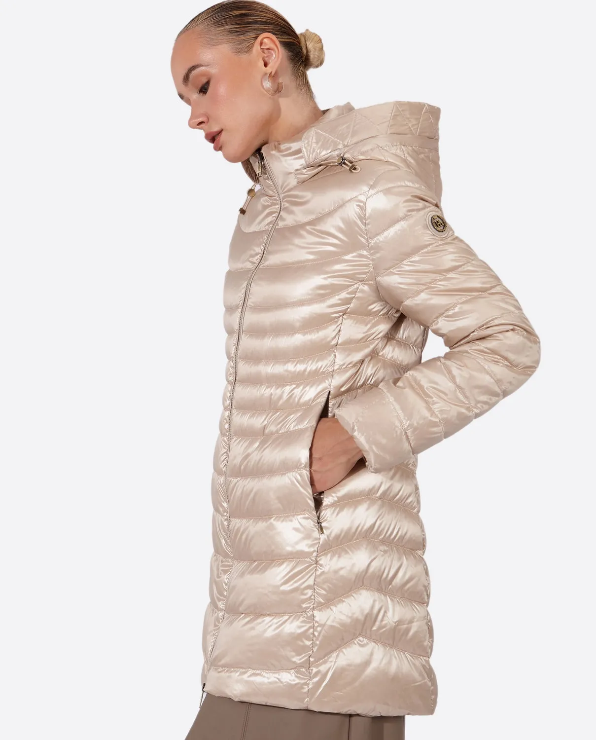 Women's down jacket CRIS Champagne