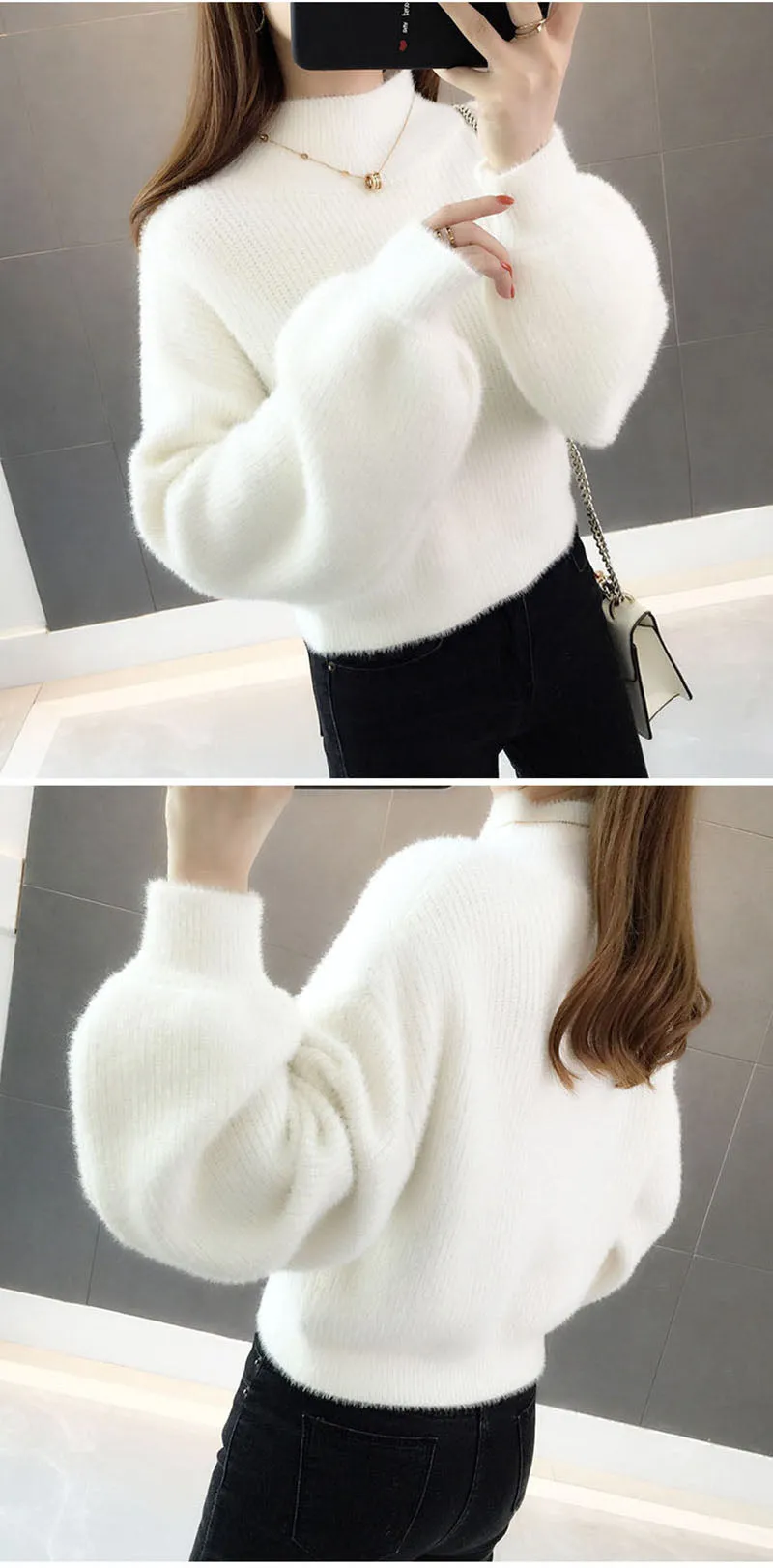 Women's Fashion Thick Mohair Sweaters Loose-fitting - WM0132