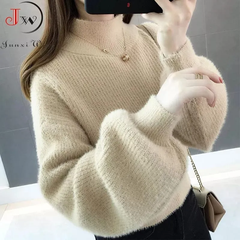 Women's Fashion Thick Mohair Sweaters Loose-fitting - WM0132