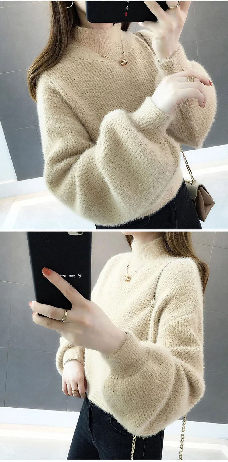 Women's Fashion Thick Mohair Sweaters Loose-fitting - WM0132