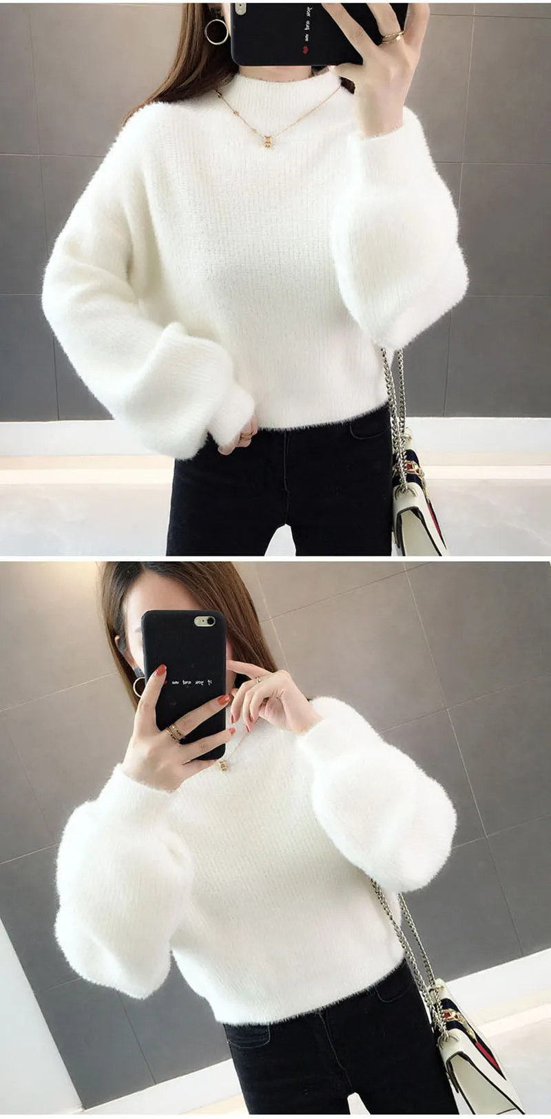 Women's Fashion Thick Mohair Sweaters Loose-fitting - WM0132