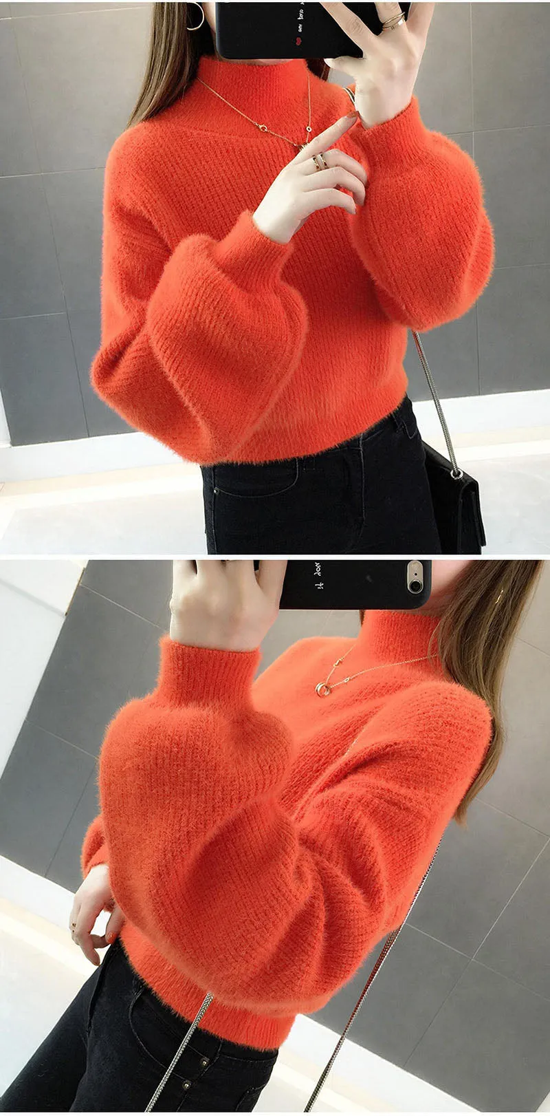 Women's Fashion Thick Mohair Sweaters Loose-fitting - WM0132