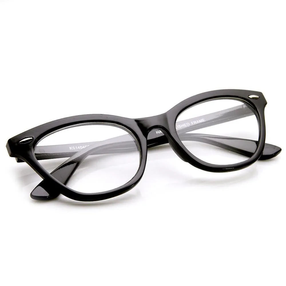 Womens Retro 1950's Fashion Clear Lens Cat Eye Glasses