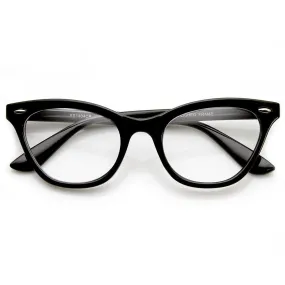 Womens Retro 1950's Fashion Clear Lens Cat Eye Glasses