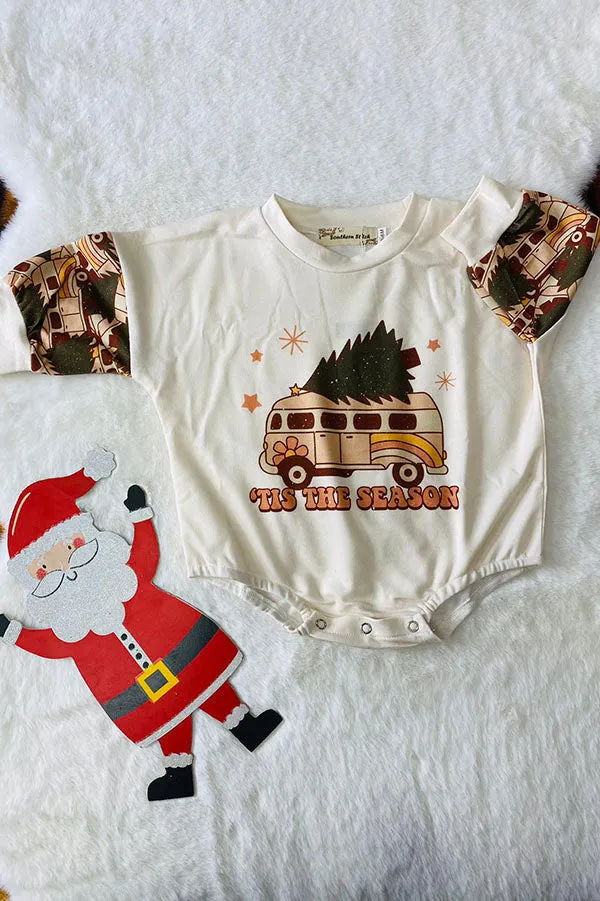 XCH05003 ITS THE SEASON Christmas long sleeve infant baby onesie