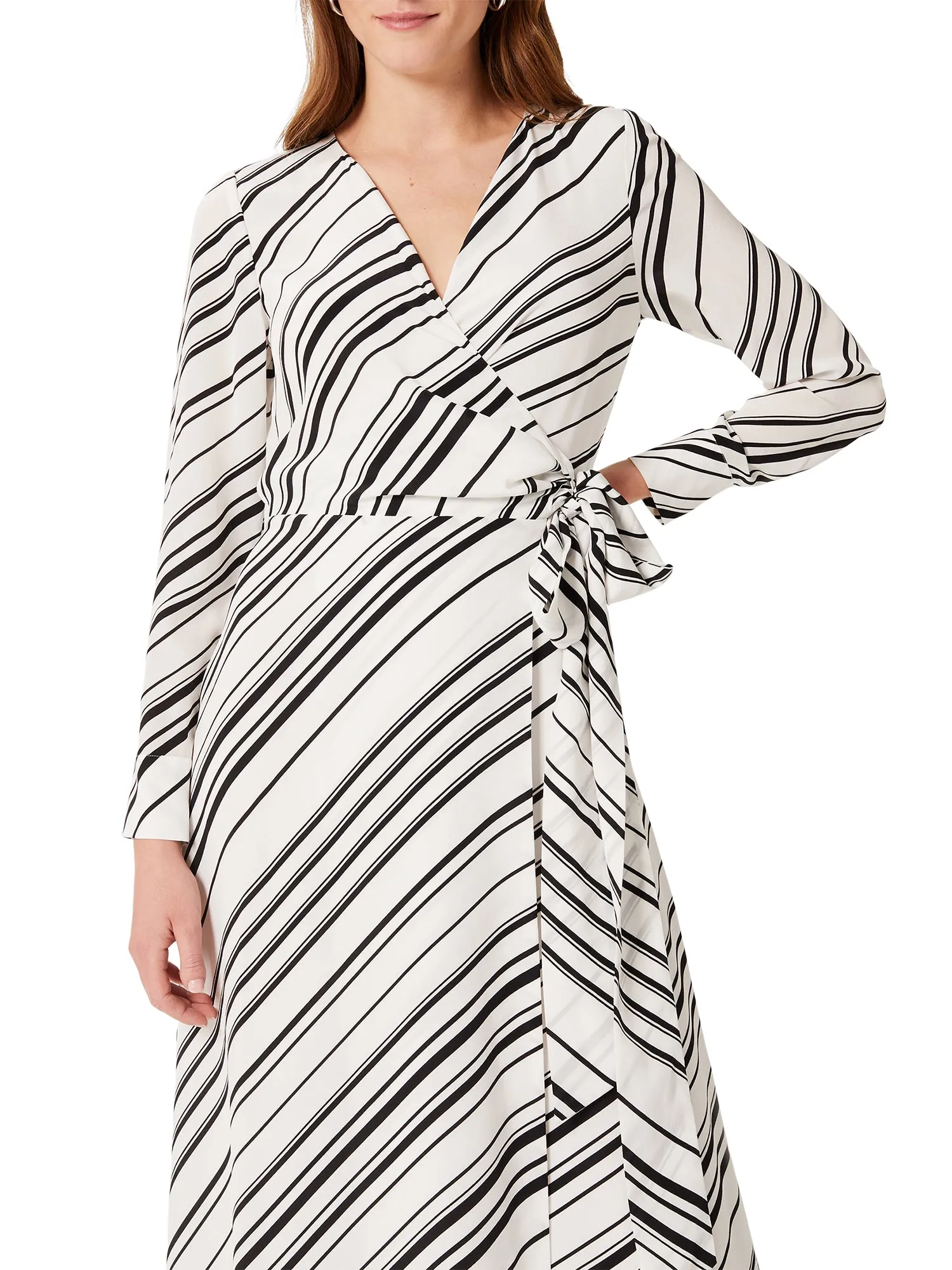 Yasmine Stripe Silk Wrap Dress